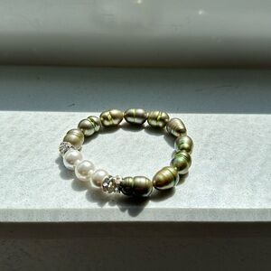 Unique, one of a kind, artisan crafted pearl bracelet